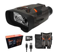 Nightfox Ember - Gafas de visión nocturna por infrarrojos, fáciles de usar, pantalla grande, zoom 4x, alcance de 250 m, video 4K, binoculares NVG para vida silvestre, camping