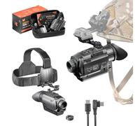 Nightfox Prowl 2 Night Vision Goggles, Infrared Night Vision Monocular, Wide Angle Camera Lenses, Up to 105° FOV, Covert 940nm IR, 32GB, IP65 Waterproof, Head & Helmet Mounted Digital NVG for Airsoft