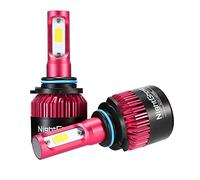 Nightghost 2X Bombillas 9000 Lúmenes Led para Faros HB4 9006 LED Coche Luz Blanca 6500K 12V Vehicles Lamparas Reemplazo para con Moto Diesel 24V 2 Años de Garantía