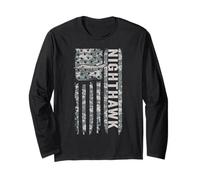 Nighthawk F117 - Bandera de Estados Unidos, Camuflaje Militar Manga Larga
