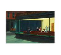 Nighthawks Edward Hopper - Póster artístico en lienzo y arte de pared, impresión moderna para decoración de dormitorio familiar, sin marco, 40 x 60 cm