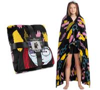 Nightmare Before Christmas Manta con Capucha para Mujer, Niños y Adolescentes 130x150 cm, Manta Polar Cálido para Sofá, Cama, Regalos para Ella (Negro NBC)