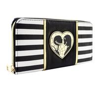 Nightmare Before Christmas Rayado Jack & Sally Cartera Clutch Bolsillo para Monedas & Tarjetero, Negro