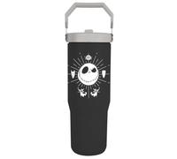 Nightmare Before Christmas (Spooky) - Jarra de 850 ml con asa y tapa, con licencia oficial de Disney, jarra de hidratación premium para fanáticos de Halloween, uso diario, gimnasio y aventuras al aire