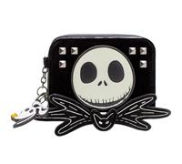 Nightmare Before Jack Christmas Atuendo a Rayas Zero Cartera Bi-Fold Bolsillo para Monedas, Soporte para ID y Tarjetas, Negro