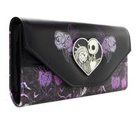 Nightmare Before Jack & Sally Christmas Floral Cartera Clutch Bolsillo para Monedas & Portatarjetas, Negro
