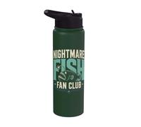 Nightmare Fish Fan Club Humor Deep Sea Nerd Quote Stainless Steel Insulated Water Bottle