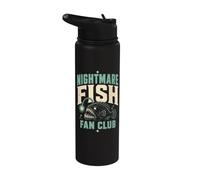 Nightmare Fish Fan Club Humor Deep Sea Nerd Quote Stainless Steel Insulated Water Bottle