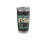 Nightmare Fish Fan Club Humor Deep Sea Nerd Quote Vaso térmico de acero inoxidable de doble pared