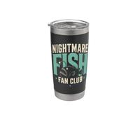 Nightmare Fish Fan Club Humor Deep Sea Nerd Quote Vaso térmico de acero inoxidable de doble pared