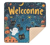 Nightmare Halloween Happy Halloween Cat - Alfombra de juego de espuma suave para interiores y exteriores, portátil, para bebés, bebés, bebés, niños pequeños, 50 x 50 pulgadas