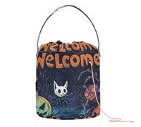 Nightmare Halloween Happy Welcome - Bolsa de ganchillo organizadora portátil para herramientas de ganchillo