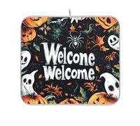 Nightmare Halloween Pumpkin Drying - Tapete reutilizable rectangular para platos pequeño con tapete de 16 x 18 pulgadas, fácil de limpiar, decorativo para decoración del hogar