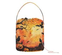 Nightmare Halloween Tree Crows - Divertidas bolsas de hilo de ganchillo con agujeros, bolsa de manualidades para suministros de arte, mochila de ganchillo