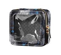 Nightmare Skull Blue Neon Eyes - Bolsa de maquillaje para bolso de piel para cosméticos, mini recipientes de maquillaje para viajes
