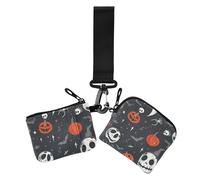 Nightmare Zombie Gryay - Monedero doble para tarjetas de crédito, cartera minimalista para tarjetas de identificación, protector con bolsillo con cremallera para mujer, 2 unidades