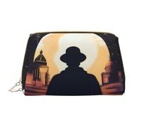 NightmarishNights - Bolsa de maquillaje portátil de cuero para cosméticos, artículos de tocador y artículos esenciales diarios, White, Talla única