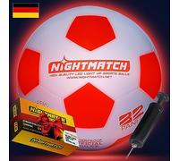 NIGHTMATCH Balón de Fútbol LED - Balon Futbol Talla 5 - Balon Futbol Luminoso en la Oscuridad - 2 Sensores LED Activados para Divertirse en la Oscuridad - Balon Futbol para Niños (Blanco/Naranja)