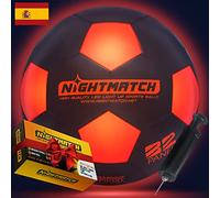 NIGHTMATCH Balón de fútbol Luminoso LED | Tamaño Oficial 5 | Impermeable | Brillan en la Oscuridad | Fútbol para niños y Adultos | Fútbol Luminoso | para Interior y Exterior