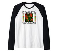 Nights Owl Gamer Nocturnal Chaos Coffee Lover Camiseta Manga Raglan