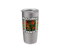 Nights Owl Gamer Nocturnal Chaos Coffee Lover Vaso térmico de acero inoxidable de doble pared