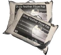 NIGHTS Par de almohadas de plumas de pato 100 % de calidad hotelera, suaves y extra rellenas, disponible en 1 paquete de 2 almohadas o 1 paquete de 4 almohadas