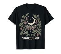 Nightshade AfterDark Belladonna Polilla Luna Arte Botánico Camiseta