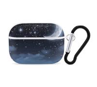 Nightsky Hanging Moon - Funda protectora para AirPods Pro 2, a prueba de golpes, carcasa dura para mujeres y hombres, compatible con Airpod Pro Case 2ª/1ª generación con llavero, color blanco