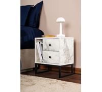 Nightstand, Freesia Marble, Black, 50 x 18 x 5 | 100% Melamine Coated Particle Board Thickness: 18 mm | Perfect for Modern Home Office & Study Spaces, Elegant and Functional Design