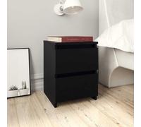 Nightstand Set of 2, Black Particle Board Bedside Table with 2 Drawers, 30x30x40 cm, Modern Storage Cabinet for Bedroom, Living Room, Classic Design, Easy Assembly, Space Saving Furniture
