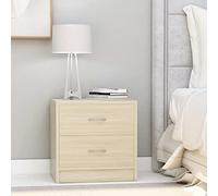 Nightstand with 2 Drawers, Oak Sonoma Finish Plywood Bedside Table 40x30x40 cm, Classic Storage Chest for Bedroom or Living Room, Easy Assembly and Durable Design
