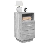 Nightstand with 2 Drawers, Sonoma Gray Bedside Table 36x36x68 cm, Engineered Wood Modern End Table with Open Storage Shelf, Sturdy & Space-Saving for Bedroom, Living Room
