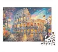 Nighttime Colosseum Scene Sturdy Cardboard Antiguo Edificio crepúsculo Jigsaw Puzzle Adults Kids Fun Educational Game Great Gift for Birthday Christmas Puzzle Lovers 38x26cm/1000pcs