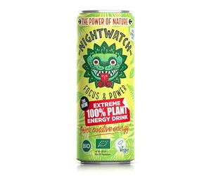 Nightwatch Bebida Energética Natural, 100% Vegetal, Sin Azúcar, Lata 250 ml - Pack de 24