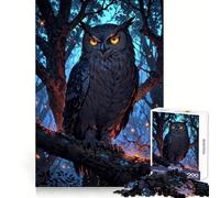 Nightwatcher︰ El Búho Místico Rompecabezas de 1000 Piezas para Adolescentes Juguete para estimular la lógica y aliviar la tensión Borde de Calidad Artículo de Deseo de Santa Claus (38x52cm)