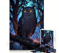 Nightwatcher︰ Rompecabezas del Búho Místico para Adultos 1000 Piezas Fortalece la Memoria Pasatiempo en Casa Bordes Limpios Regalo Elegante (50x75cm)