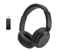 Nightwooolf Auriculares de TV inalámbricos Bluetooth con graves profundos sobre la oreja para adultos y ancianos, auriculares estéreo HiFi ligeros para TV en oficina, PC, teléfono móvil (negro)