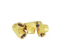Nigo latón Pipe Fitting, forjado, camiseta de latón 1/4 "x 1/4" x 1/4 "NPT hembra tubo - 3 unidades