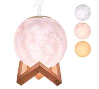 NIGOE Humidificador de Aire para Dormitorio de 880 ml,Humidificador de Luna 3D con Función de Luz Nocturna,Humidificador de Aire Silencioso USB Durante 15-30 Horas,2 Filtros