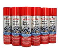 NIGRIN Limpiador de cadena de cadena de 6 x 500 ml, spray para cadena de motocicleta, limpia y desengrasa cadenas de motocicleta, incoloro