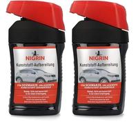 Nigrin Pintura de reacondicionamiento de plástico para Partes Exteriores de plástico, Color Negro, 300 ml (Paquete de 2)
