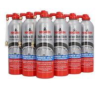 NIGRIN Sellador de neumáticos de 500 ml para reparación instantánea de pinchazos, 6 unidades de 500 ml, sin necesidad de montaje