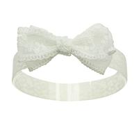 Nihao Baby Diadema de encaje blanco roto para bautizo, accesorios para el cabello (0-6 meses, lazo de encaje blanco roto)