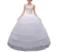 NihaoWXM Cancan Mujer Enagua de crinolina for mujer, corte A, falda 6 aros, enagua larga for vestido novia o gala