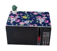 NihaoWXM Cubierta A Prueba De Polvo De Microondas Microwave Dust Cover Printed Top Cloth with Storage Pocket(Blue)