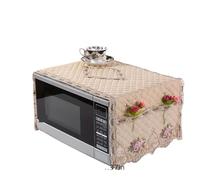 NihaoWXM Cubierta A Prueba De Polvo De Microondas Microwave Oven Dust Cover with Floral Embroidery - Soft Cotton Padding, Universal(Beige)