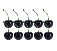 NihaoWXM Frutas Artificiales Fake Cherry Artificial Fruit Model Simulation Cherry Ornament Craft Food Photography Props Party Decor Home Decoration(Black,30 PCS)