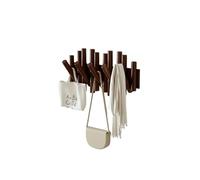 NihaoWXM Gancho De Piano Walnut Colored Solid Wood Coat Rack Wall Mounted Clothes Hats Hanger Piano Key Door Entrance Hall Hanging Hook Storage(5 Hooks 29.3cm)