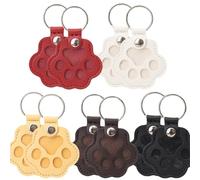 NihaoWXM Llavero Coche 5/10pcs Pet Hair Memorial Keychain Leather Keepsake Locket Cat Dog Fur Storage Pendant Handbag Hanging Accessories(Mixed Size-10PCS)