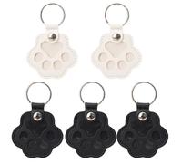 NihaoWXM Llavero Coche 5/10pcs Pet Hair Memorial Keychain Leather Keepsake Locket Cat Dog Fur Storage Pendant Handbag Hanging Accessories(2white 3black)